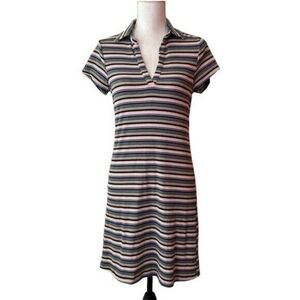So 90's Y2K Grunge Striped Collared Midi Dress Size Small